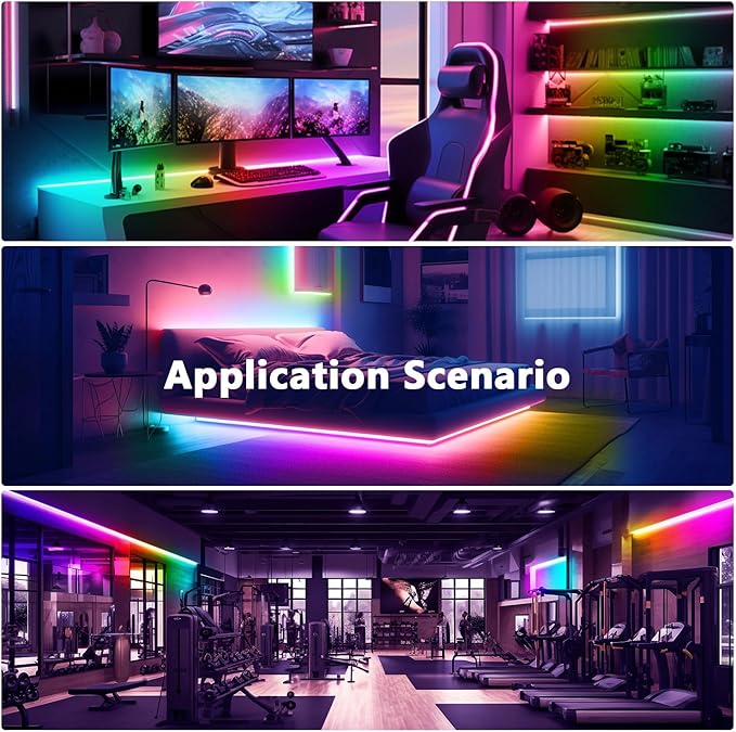 DAYBETTER 100ft Smart IC LED Strip Lights, BGRIC LED Lights for Bedroom, DIY Multiple Colors on One Line, App Control Color Changing Strip Lighting Music Sync Home Decor(1 Roll)