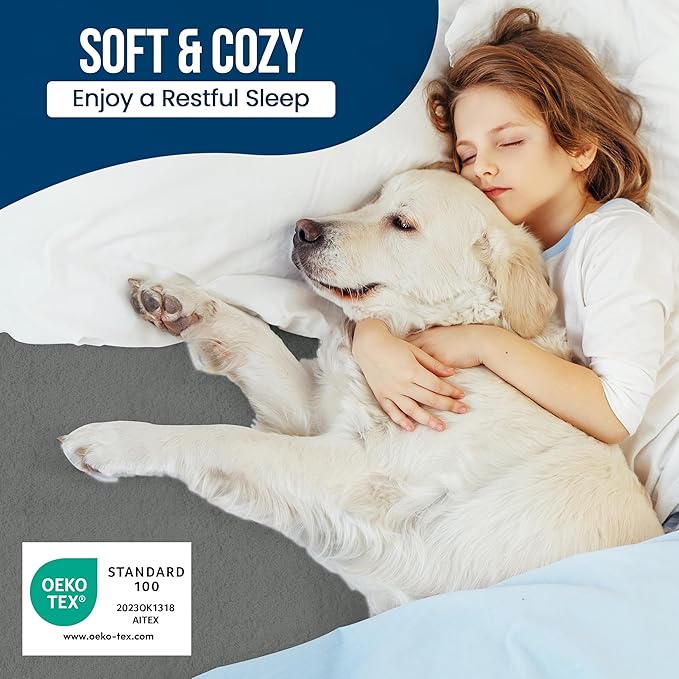Utopia Bedding Waterproof Mattress Protector Twin XL Size, Premium Terry Mattress Cover 200 GSM, Breathable, Fitted Style with Stretchable Pockets (Gray)