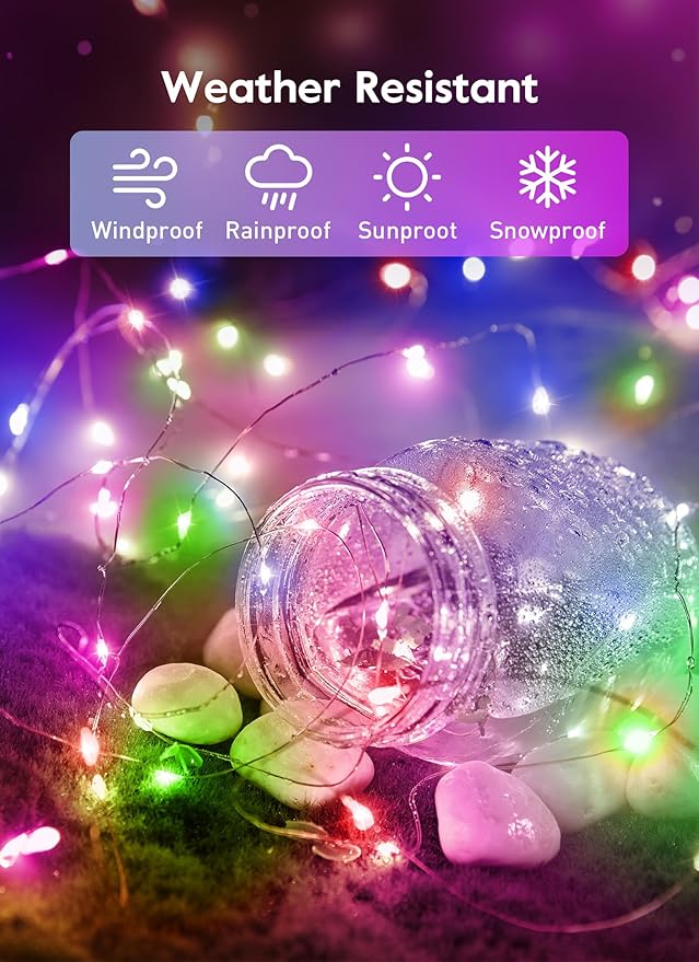 Fairy Lights Plug in, 33FT 100LEDs USB Twinkle Lights with Timer and Remote, Starry String Lights 8 Modes for Wreath Wedding Party Indoor Christmas Decoration, Multicolor