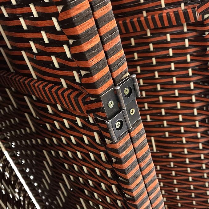 Sorbus Room Divider 6 ft. Tall - Privacy, Wide Double Hinged Panels, Mesh Hand-Woven Design, Folding Screens, Wall Divider for Room Separation, Brown Rust Wicker, 8 Panel