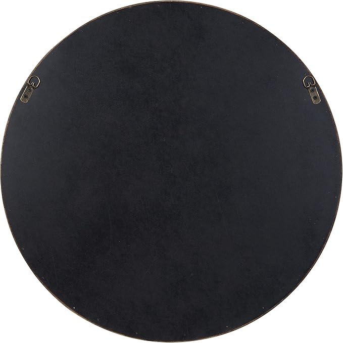 Kate and Laurel Pao Modern Round Wood Wall Mirror; 28; Natural Wood; Decorative Scandinavian Circle Mirror for Robust Wall Decor