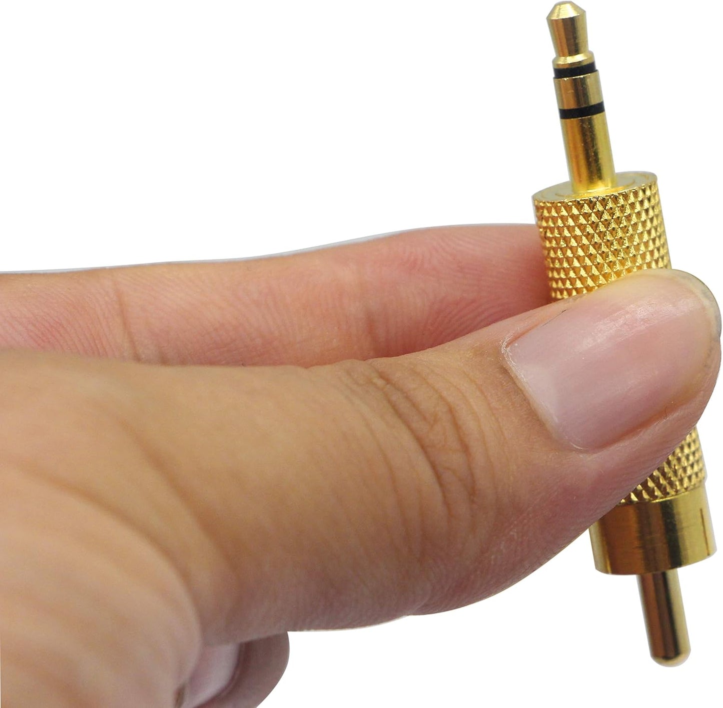 zdyCGTime Gold Plated 3.5MM to RCA Audio Adapter, Metal RCA Male to 3.5mm TRS Stereo Plug, 2-Pack.