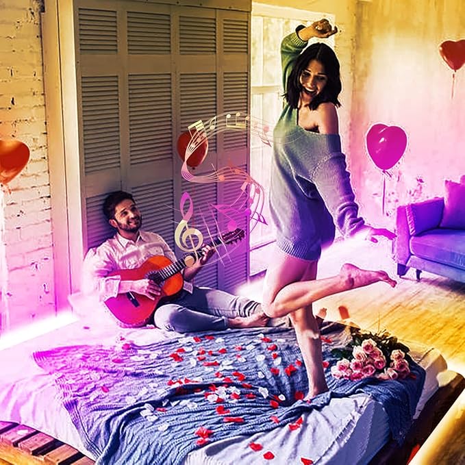 phopollo Bluetooth 24V Led Strip Lights 130ft (2 Rolls of 65.6ft), Color Changing LED Lights for Bedroom, Kitchen Decor, App Control and Music Sync