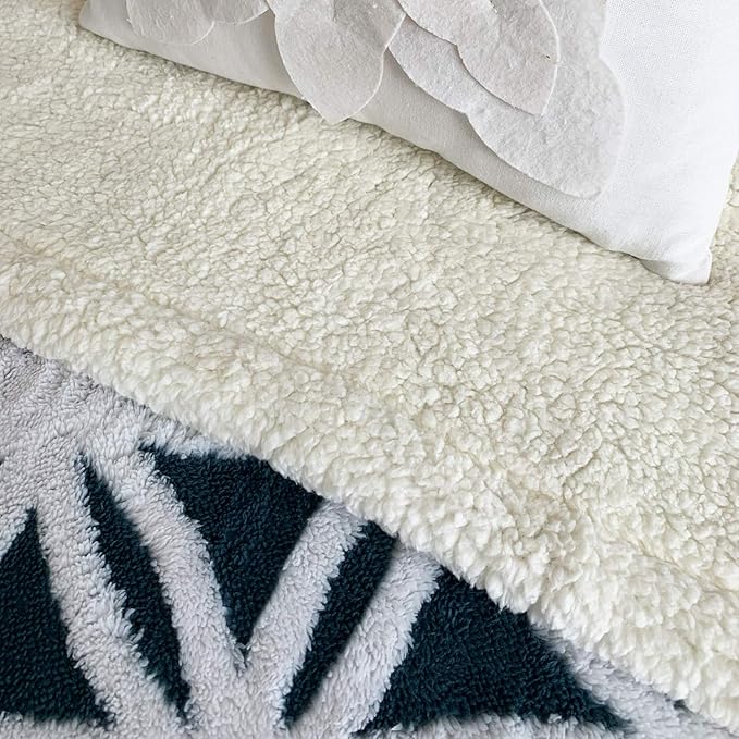 LOMAO Sherpa Fleece Blanket Fuzzy Soft Throw Blanket Dual Sided Blanket for Couch Sofa Bed (Navy, 60''x80'')