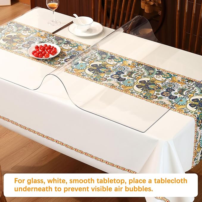 Clear Desk Mat 14 x 20 Inch 1.5mm Thick Table Cover Protector Mat Vinyl Desk Pads on top of Desks Waterproof Plastic Desk Cover PVC Table Protector Pads for Writing Desk Tabletop Night Stand Dresser