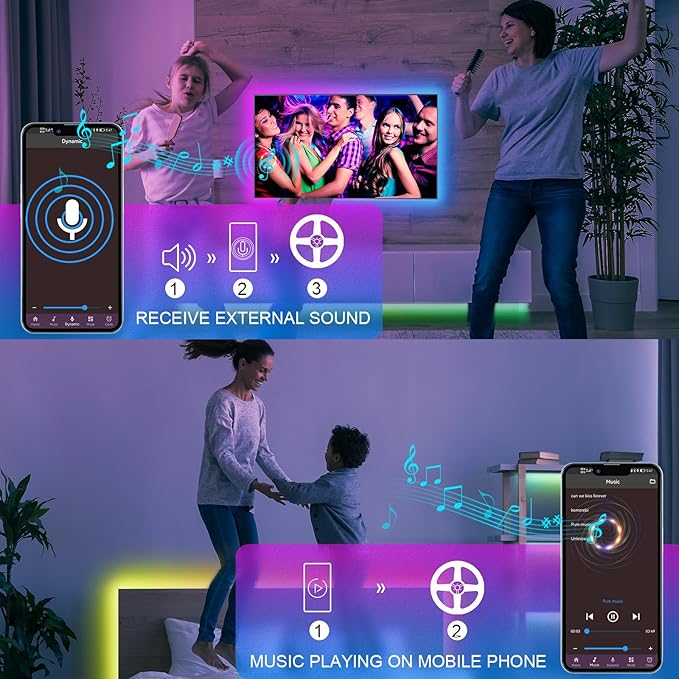 400ft Outdoor Led Strip Lights Waterproof, Trimmable Led Strip Lights Music Sync, RGB IP65 Waterproof Outside Led Lights Strip With Remote & App, Exterior Led Rope Light Waterproof For Pool Roof Yard