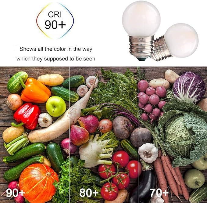 15 Pack Frosted LED Replacement Bulbs, Low Wattage Led Bulb,1.5W Equivalent 15 Watt, E26 Standard Base, 6000K White, Small Globe Light Bulb for Outdoor Patio String Lights Ceiling Fan