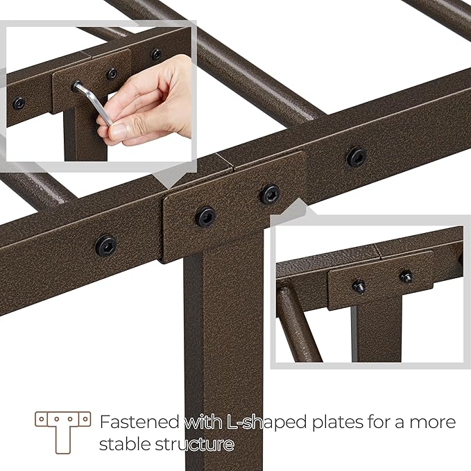 Yaheetech Classic Metal Platform Bed Frame Mattress Foundation with Victorian Style Iron-Art Headboard/Footboard/Under Bed Storage/No Box Spring Needed/Full Size Bronze