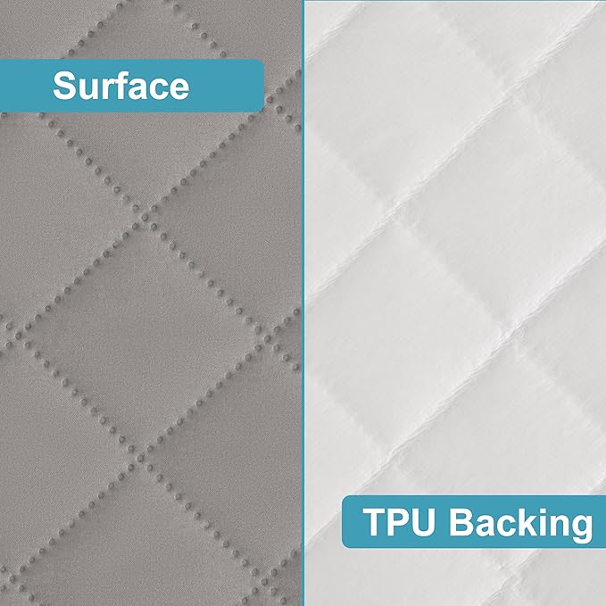 NTBAY 2 Pack Waterproof Crib Mattress Protector, Quilted 28"x52" Toddler Fitted Sheet - Machine Washable - Soft and Breathable Mattress Pad Cover for Crib, Nursery, Daycare, Cot, Smoke Grey