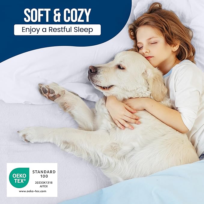 Utopia Bedding Waterproof Mattress Protector Queen Size, Premium Terry Mattress Cover 200 GSM, Breathable, Fitted Style with Stretchable Pockets (White)