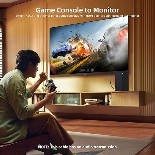 HDMI to VGA Cable, 6.6FT Uni-Directional HDMI to VGA Adapter for Monitor, Laptop, PC, Projector, HDTV, Roku, Xbox