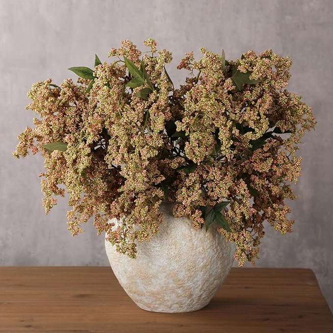 Zeyune 3 Pcs Fall Artificial Dusty Plum Stem Plum Sedum Berry Stem Autumn Faux Berry Picks Branches Faux Spray for Home Halloween Thanksgiving Farmhouse Mantel Harvest DIY Decorations (Green)
