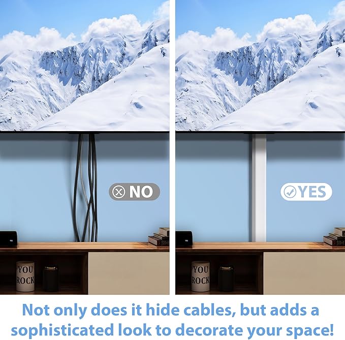 ZhiYo Cord Covers for Wires on Wall 32in(2xL16in), Wire Covers for Cords, X-Large TV Cord Hider Wire Hider for Cords, Cable Hider for Wall Mount TV, Cable Cover Wall Cable Raceway White W1.5in H0.7in