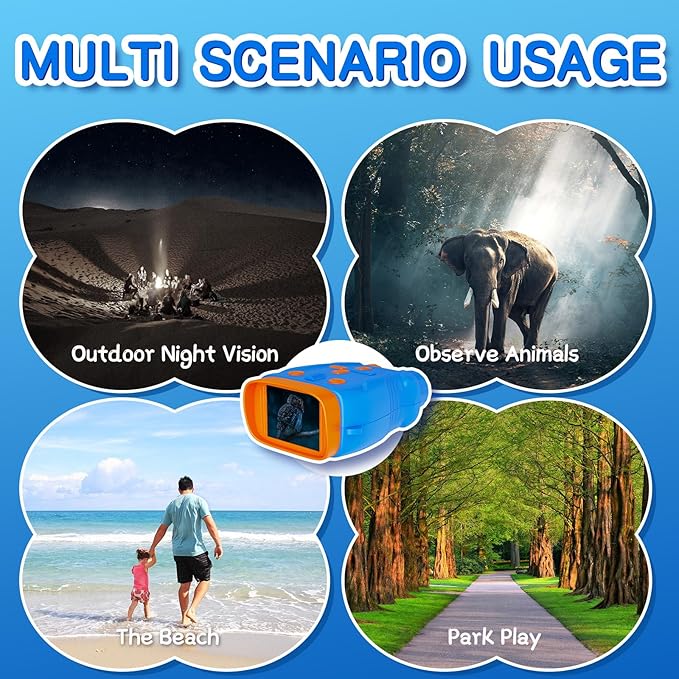 Night Vision Goggles for Kids Gifts with 32GB Card,Birthday Ideas Present 5X Zoom Kids Camera Night Vision Binoculars