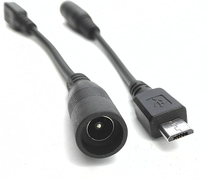 zdyCGTime (2-Pack) Universial V8 Micro USB M to 5.5x2.1mm F DC Power Supply Charger,Computer Cables & Connectors,Power Cables & Connectors, Micro-USB Connector Adapter Power Line