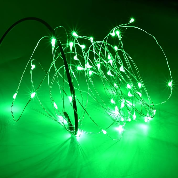 Karlling USB Plug in LED Fairy Lights,50 LED Bulbs 16 Ft Silver Wire Starry String Lights for Bedroom Patio Garden Party Wedding Commercial Lighting (Green)
