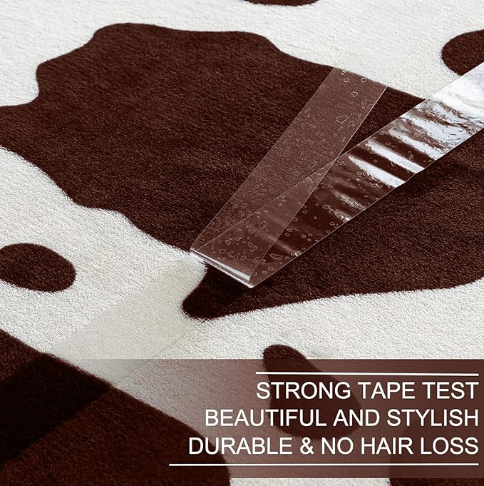 Richave Fleece Cow Print Blanket for All Season - Premium Lightweight Anti-Static Brown and Ivory Throws Travel Blankets Plush Gift for Daughter Mom, Bedroom Decor 51" x 60"(Brown Cow)