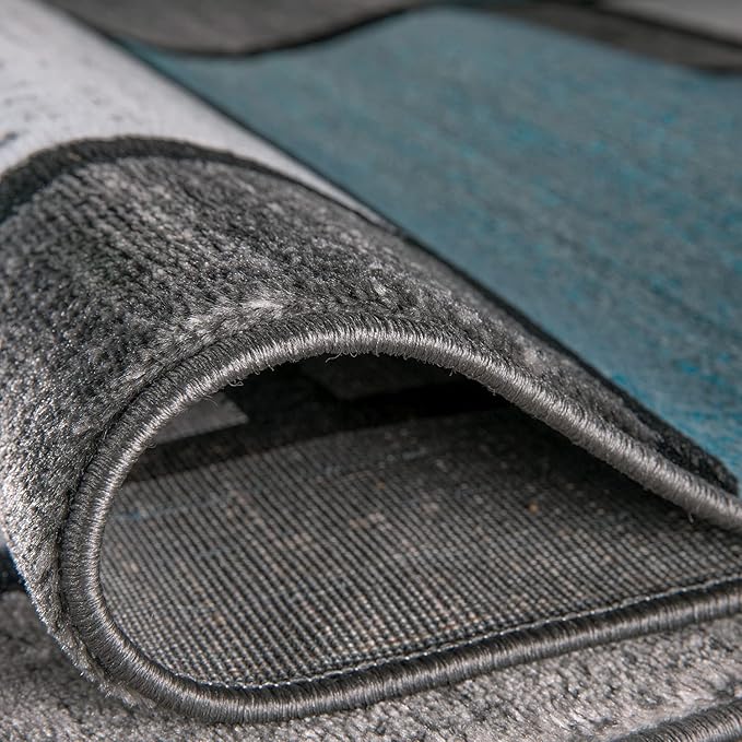 Rugshop Contemporary Modern Boxes for Home Office,Living Room,Bedroom,Kitchen Non Shedding Area Rug 12' x 15' Blue