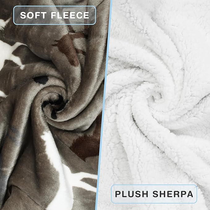 Catalonia Sherpa Wearable Blanket with Sleeves & Foot Pockets for Adult Women Men, Comfy Snuggle Wrap Sleeved Throw Blanket Robe, Gift Idea, Taupe Horse
