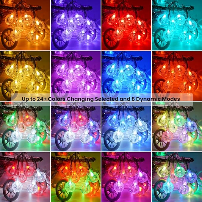 OMIKA Color Changing Indoor String Light USB Plug, 16.5ft 50 LEDs Crystal Globe Fairy Lights with Remote Timer Ambient Lighting for Girls Bedroom Home Xmas Halloween Party Decor (24 Colors)