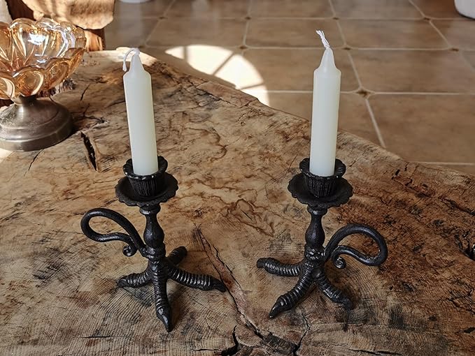 Claw Foot Candlestick Holders - Feet Taper Candle Holders, Black Candlesticker Holders Set 2
