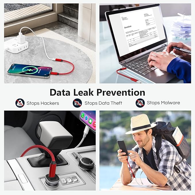 RUXELY USB C Data Blocker for iPhone 16,0.5ft 3Pack Charge Only Type-C Male to Female Defender Cable Protect Against Juice Jacking,USB C Power Connector for iPhone 17e 17 16 15,Galaxy,iPad Air Mini