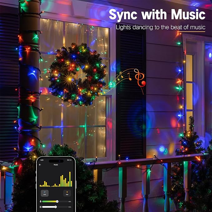 BrizLabs Color Changing Christmas Lights, 262ft 800 LED Smart Christmas String Lights Work with Alexa & Google Home, Warm White & Multicolor WiFi Xmas Tree Light Music Sync for Xmas Tree Home Decor