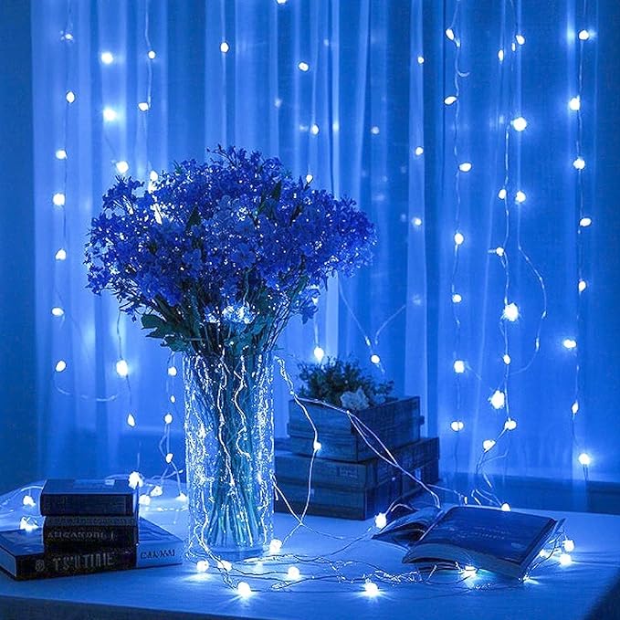 Ehome Fairy Lights, USB Operated Fairy Light Plug in 66ft 200 Led Waterproof String Lights Copper Wire Decorative String Light for Bedroom Indoor Christmas Wedding Party Patio Window (Blue)