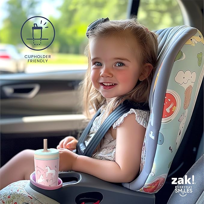Zak Designs Blippi Kelso Toddler Cups For Travel or At Home, 12oz Vacuum Insulated Stainless Steel Sippy Cup With Leak-Proof Design is Perfect For Kids