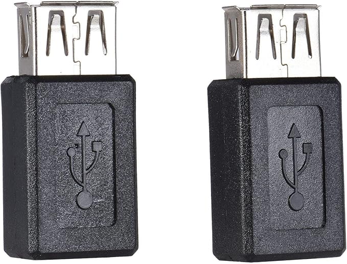 3-Pack USB 2.0 A Female to Micro USB Female Adapter Converter Connector Support Data Sync & Charging