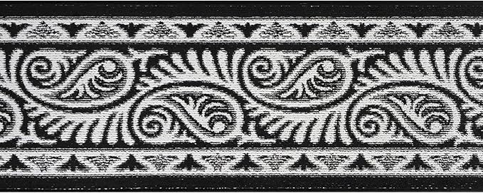Custom Length Cut to Size Tribal Ethnic Southwestern Inspired Hallway Runner Rug, Non Slip Rubber Backed, 31 inch Wide X Customized Length, Mayan Black, 31 inch X 32 feet