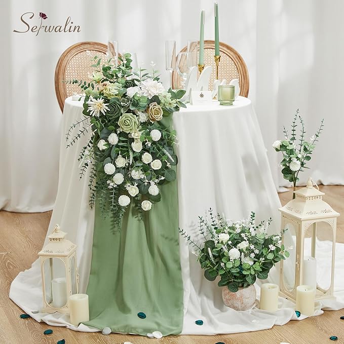 Serwalin 200 Pcs 7 Kinds Mixed Artificial Eucalyptus Leaves Stems Bulk Faux Silver Dollar Eucalyptus Leaves Real Touch Greenery Branches for Wedding Floral Arrangement Table Centerpieces Home Decor