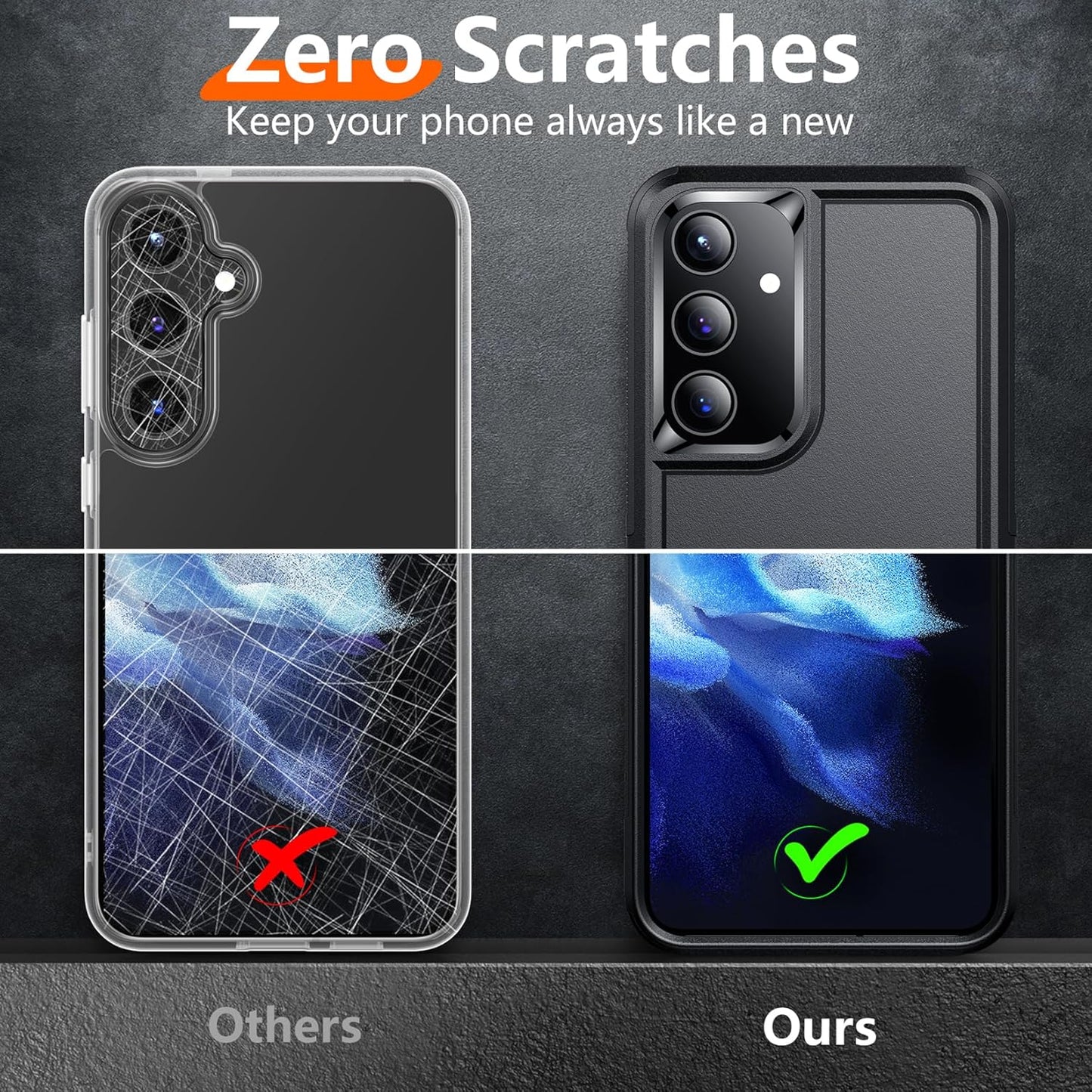 Red2Fire Galaxy S24 Case - Heavy Duty, Military Grade, Full Body Protection + 2Pcs Tempered Glass Screen & Camera