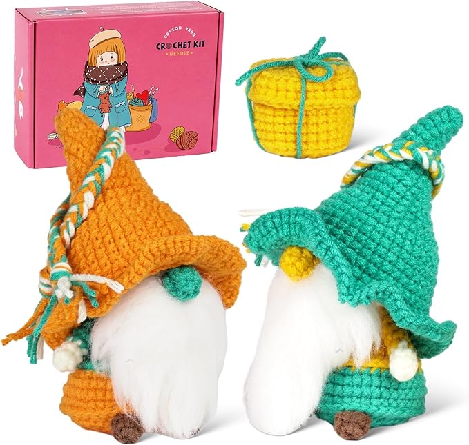 Wizardi Amigurumi DIY Crochet Kit - Gnomes F07N8-M163
