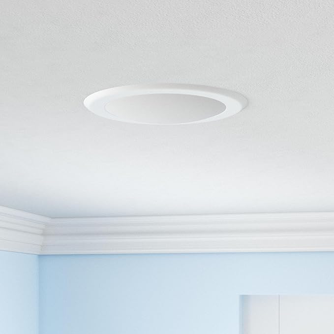 ECOELER 6 Inch Dimmable Aluminum Baffle White Trim LED Disk Light, 16.5W 5000K Daylight,1000Lm, LED Flush Mount Ceiling Fixture for Home Improved, ETL and FCC Approved