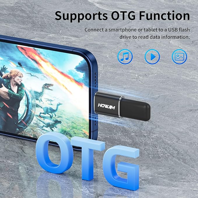 USB C to USB Adapter 2 Pack,Type-C Male to USB3.2 Female OTG Adapter,100W Fast Charging 10Gbps Transfer,USB A to USB C Adapter,M-acBook,Phone15 16 17,Pad,D-ell XPS,G-alaxy,X-peria,S-urface Black