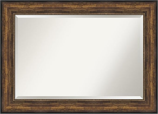 Amanti Art Bronze Bathroom Mirror for Over Sink, 32x44 Ballroom Bronze Rectangle Vanity Mirror, Large Traditional Frame, Hangs Horizonally and Vertically, Bathroom Wall Decor, Beveled Edge