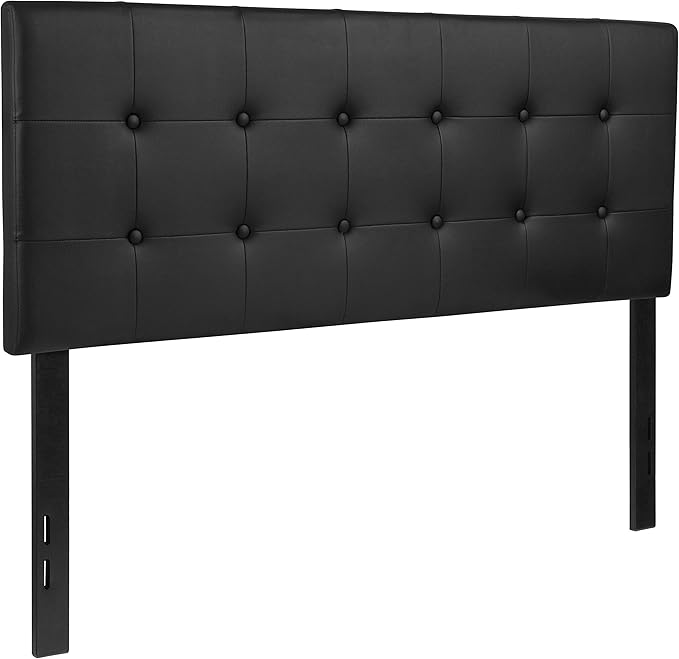 Flash Furniture Lennox Tufted Upholstered Full Size Headboard in Black Vinyl