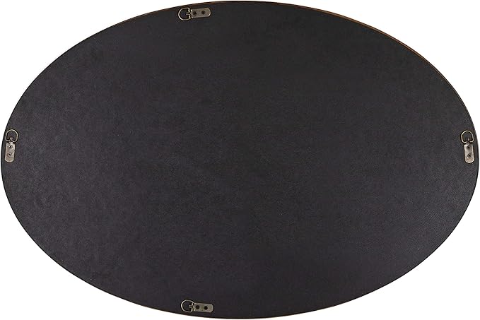 Kate and Laurel Pao Traditional Oval Wood Framed Wall Mirror, 24 x 36, Walnut Brown, Decorative Mirror for Wall