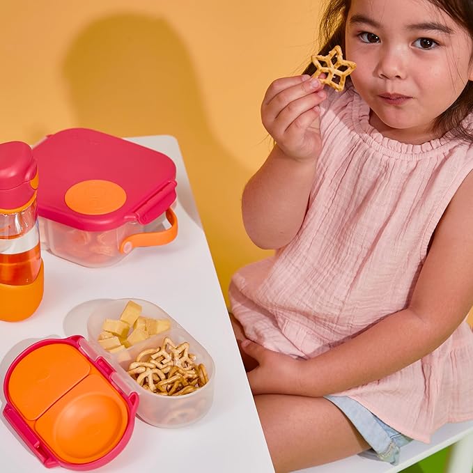 b.box Snack Containers for Kids, Toddler Snack Box Container, Reusable Small Bento Box for Lunch, School & Travel, Leak Proof, BPA free, Dishwasher Safe, Ages 4 months+ (Lemon Sherbet, 12oz capacity)