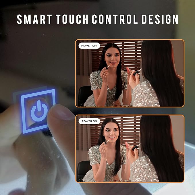 Fab Glass and Mirror LED Mirror 30x60 Inches, Led Bathroom Mirror with Lights Front and Backlit Anti-Fog Memory Brightness, Three Color Options Frameless Wall Mounted Bathroom Vanity Mirror