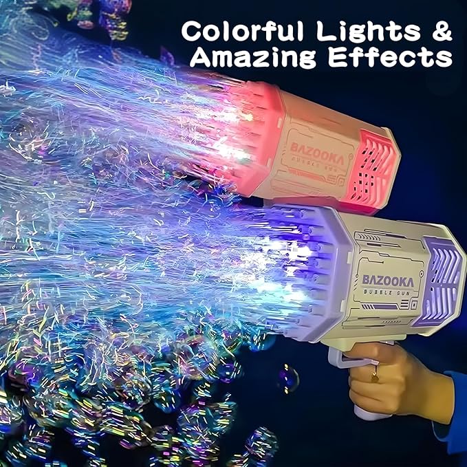 Bubble Machine Gun Kids Toys, Bubble Gun with Colorful Lights and Thousands Bubbles, Outdoor Toy Birthday Party Halloween Favors for Boys Girls Age 3 4 5 6 7 8 9 10 11 12 Years Old