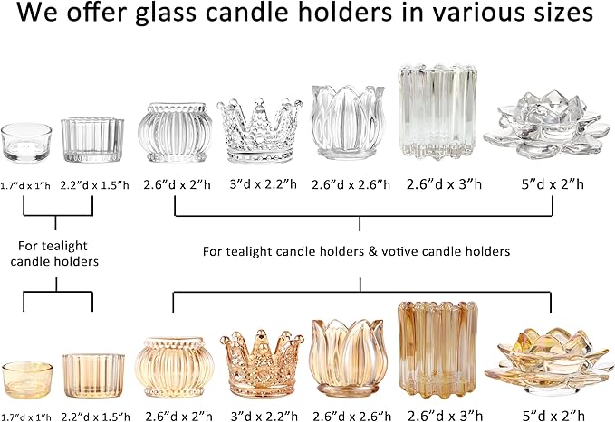 GOLDEAL 30 PCS Small Clear Glass Tealight Candle Holders,Tealight Holders Bulk Use for Weddings Parties Dinner,for 1.5" Tealight. as Well as Candle Mould…