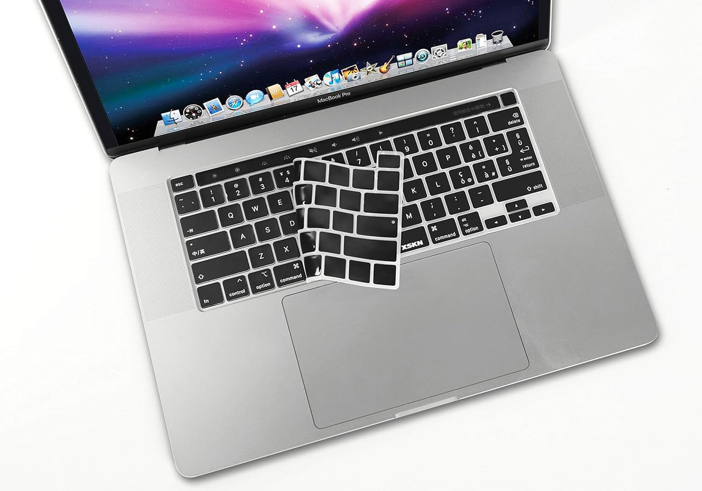 XSKN Italian Black Silicone Keyboard Cover Skin for 2019 New MacBook Pro 16 inch A2141 & 2020 New MacBook Pro 13.3 inch