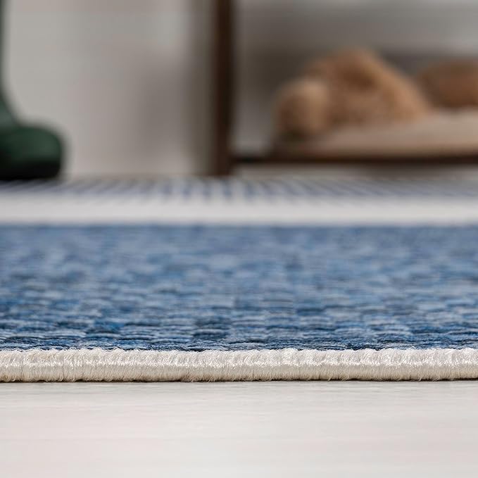 JONATHAN Y Geometric Organic Shapes Indoor Outdoor Runner Rug 2X8 Cream/Navy, Zia Modern for Backyard, Patio, Porch, Easy-Cleaning, High Traffic, Pet-Friendly, Non-Shedding (TSN306B-28)