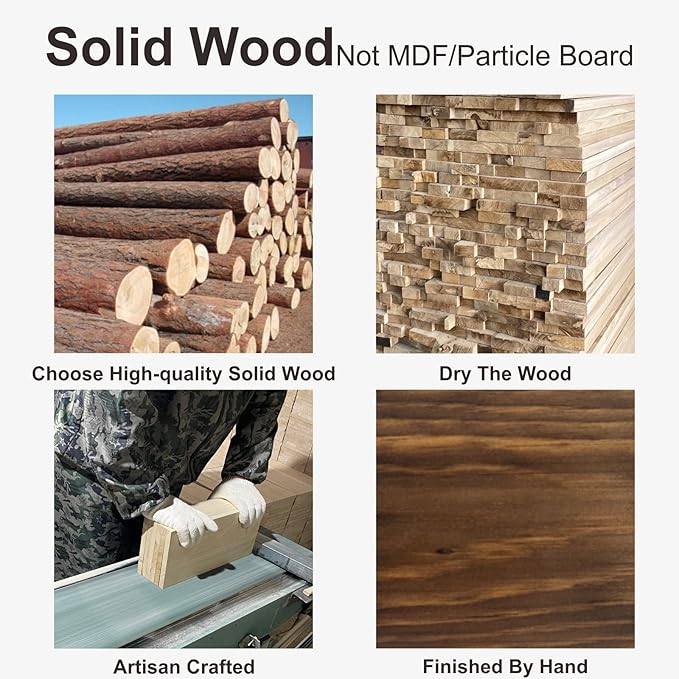 Coat Hooks Wall Mounted, Wooden Hat Rack with 4 Hooks for Entryway, Bathroom,Bedroom(2 Pack,Brown)