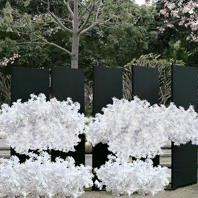 10Pcs in Bulk Artificial White Cherry Full Blossom Branches 35 Inch for Tall Floor Vase Wedding Home Decoration Fake Silk Flowers for Table Centerpiece Garden Party Indoor Outdoor (White - 10Pack)