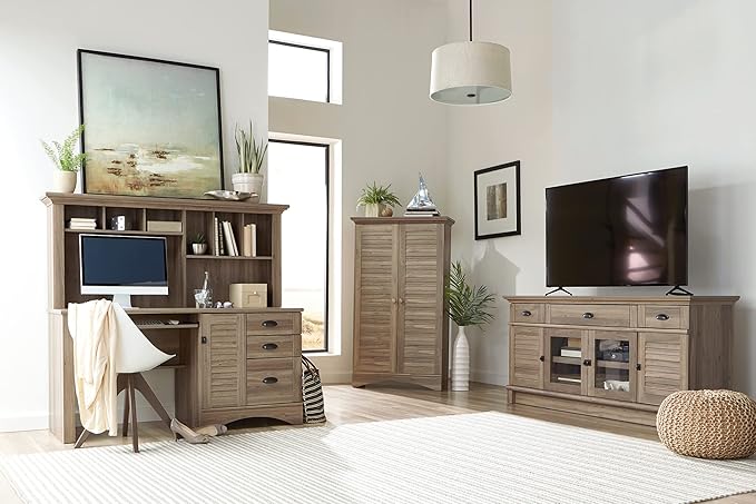 Sauder Harbor View Multipurpose Storage, Tall Pantry Cabinet, L: 35.43" x W: 16.73" x H: 61.02", Salt Oak