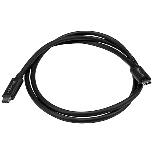 StarTech 3.3ft (1m) USB-C Cable, USB 10Gbps, 60W (3A) PD, 8K 60Hz / 4K 144Hz, USB-IF Certified, Thunderbolt Compatible