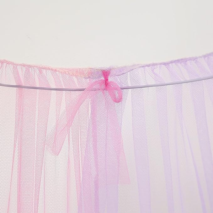 Rainbow Bed Canopy with Lights - Girls Room Bed Netting for Twin, Single, Full, Queen Size Beds - Reading Corners Room Décor